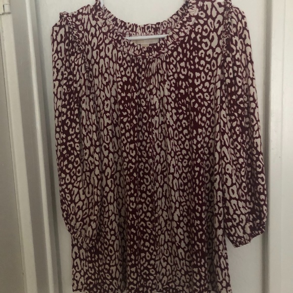 Michael Kors Tops - Michael Kors size L ¾ sleeve maroon blouse- never